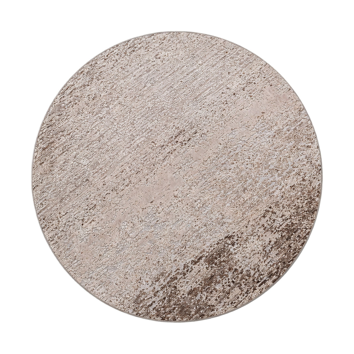   Brown-Toned Round Viscose Carpet | Oroa.com