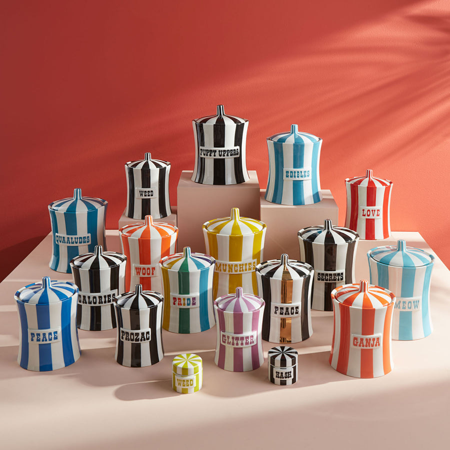 Stripes Porcelain Munchies Canister | Jonathan Adler Vice | Oroa.com