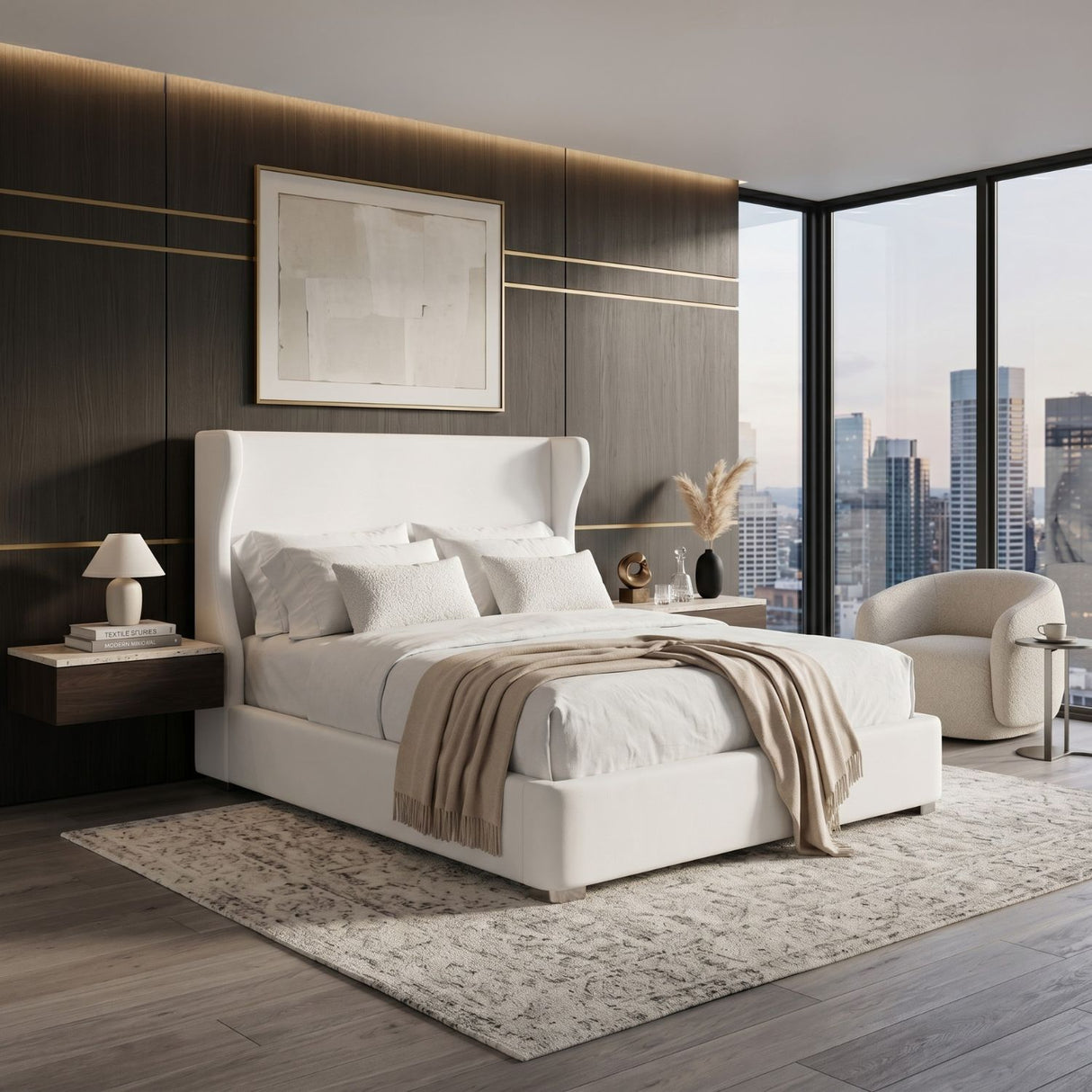   White Upholstered Bed | Oroa.com