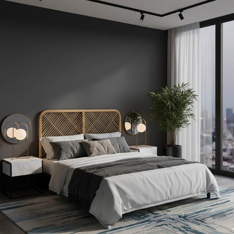 Modern European furniture - Natural Rattan Queen Size Headboard - www.oroa.com