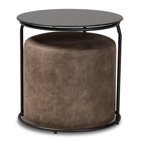 Black End Table Ottoman Set | Bali Loom Kira | Oroa.com