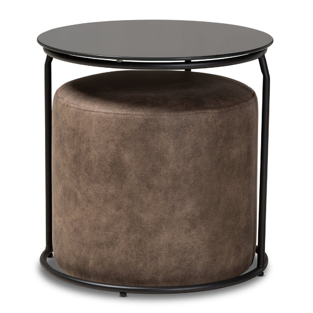 Black End Table Ottoman Set | Bali Loom Kira | Oroa.com