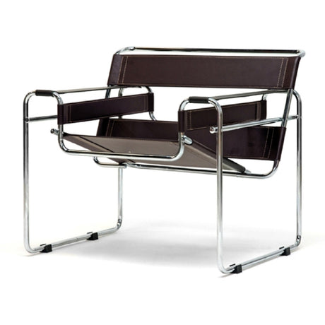 Chrome Framed Leather Inspired Accent Chair | Bali Loom Jericho | Oroa.com