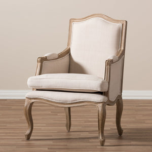 Modern European furniture - Wood Traditional French Accent Chair  - www.oroa.com