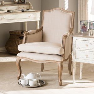 Modern European furniture - Wood Traditional French Accent Chair  - www.oroa.com