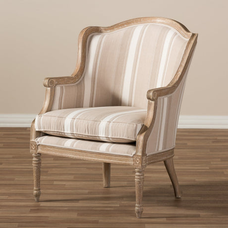 Modern European furniture - Brown Stripe Accent Chair - www.oroa.com