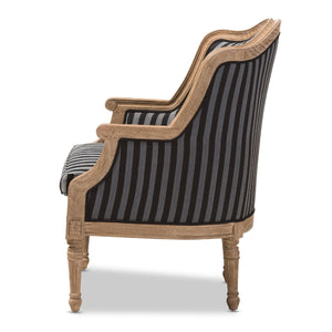 Striped Traditional French Accent Chair | Bali Loom Charlemagne | Oroa.com