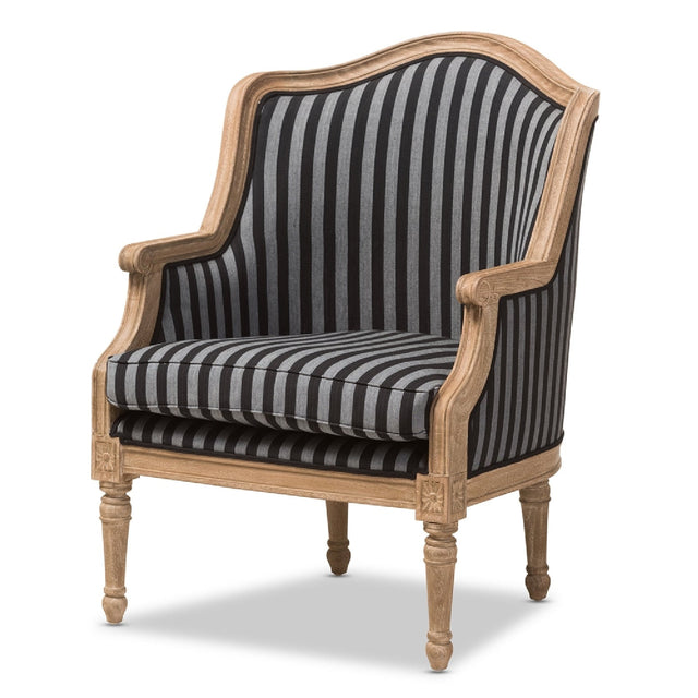 Striped Traditional French Accent Chair | Bali Loom Charlemagne | Oroa.com