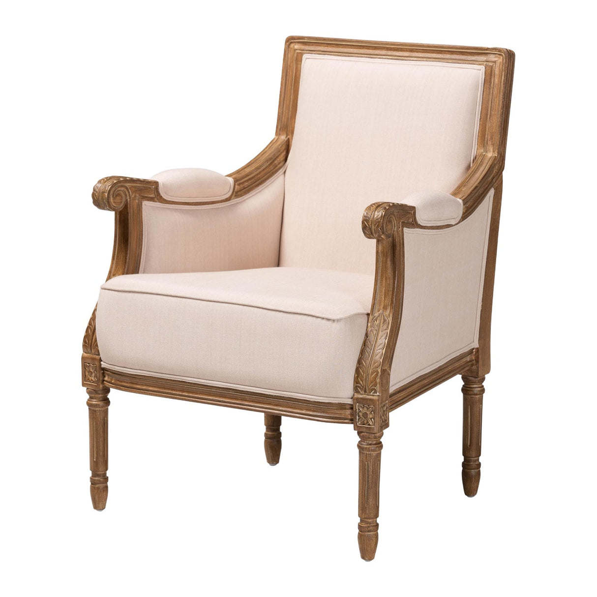 Modern European furniture - Beige Linen Accent Chair - www.oroa.com