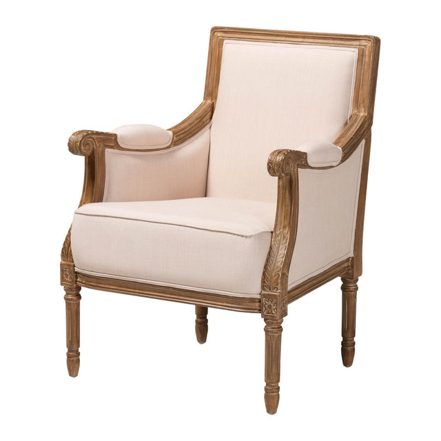 Modern European furniture - Beige Linen Accent Chair - www.oroa.com