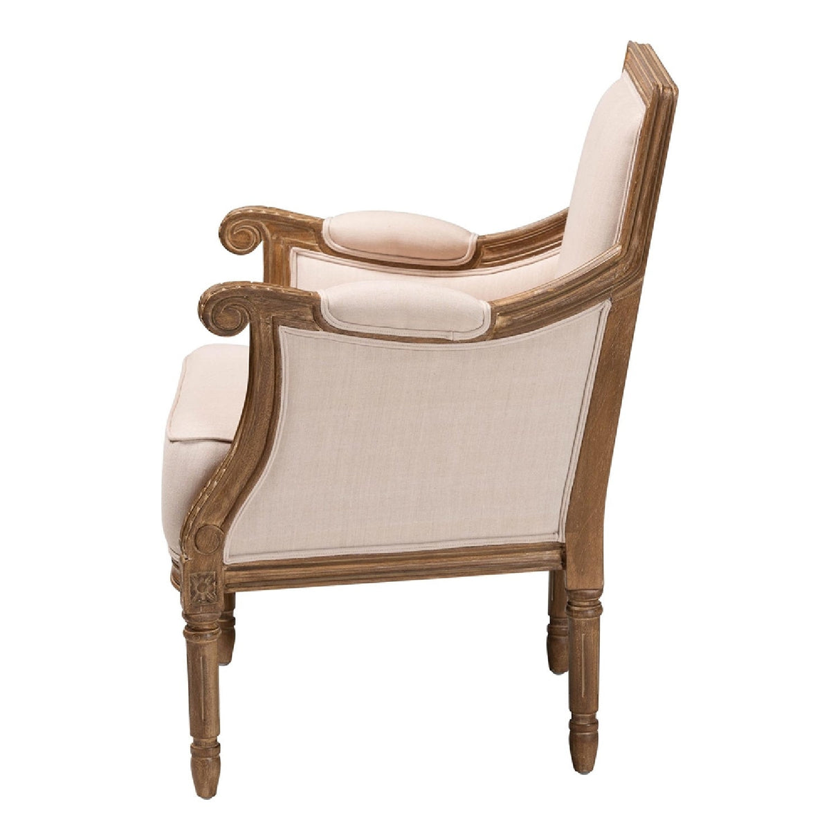 Modern European furniture - Beige Linen Accent Chair - www.oroa.com