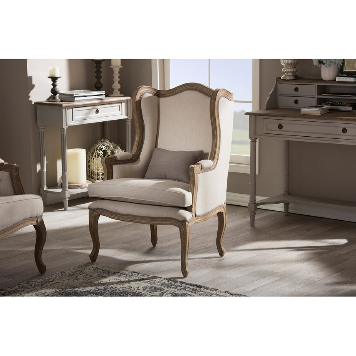 Wooden French Provincial Accent Chair | Bali Loom Oreille | Oroa.com