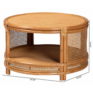 Round 2 Tier Rattan Coffee Table | Bali Loom Louis | Oroa.com