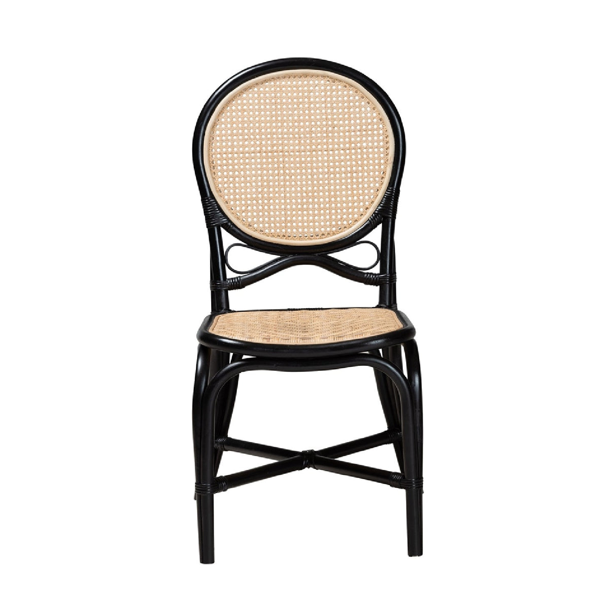 Modern European furniture - Black Framed Rattan Dining Chair - www.oroa.com