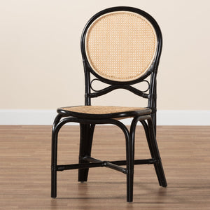 Modern European furniture - Black Framed Rattan Dining Chair - www.oroa.com