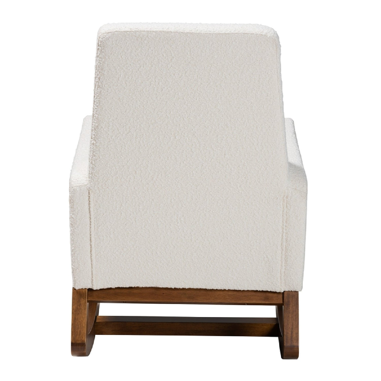 White Boucle Rocking Chair | Bali Loom Yashiya | Oroa.com
