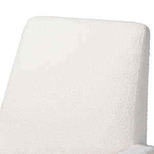 White Boucle Rocking Chair | Bali Loom Yashiya | Oroa.com