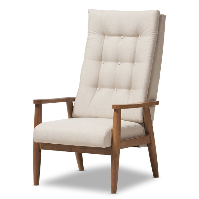 Modern European furniture - Beige Tufted High Back Accent Chair - www.oroa.com