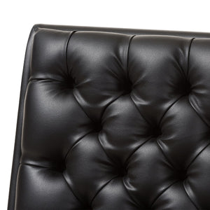 Modern European furniture - Black Leather Inspired Lounge Chair - www.oroa.com