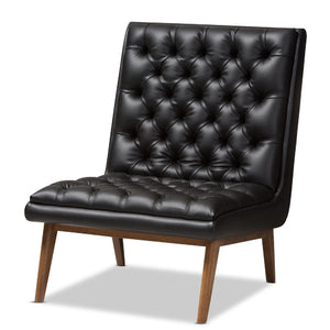 Modern European furniture - Black Leather Inspired Lounge Chair - www.oroa.com
