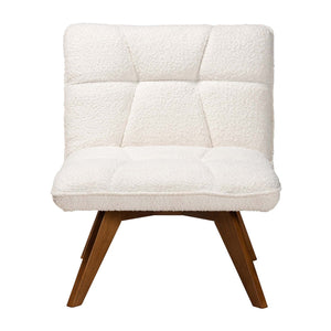 Modern European furniture - Cream Boucle Japandi Accent Chair - www.oroa.com