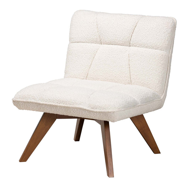 Modern European furniture - Cream Boucle Japandi Accent Chair - www.oroa.com