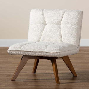 Modern European furniture - Cream Boucle Japandi Accent Chair - www.oroa.com