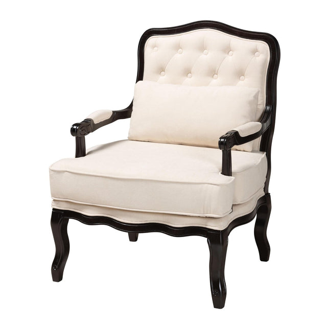 Cream Tufted French Accent Chair | Bali Loom Dion | Oroa.com