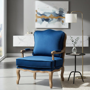 Modern European furniture - Blue Fabric Accent Chair - www.oroa.com