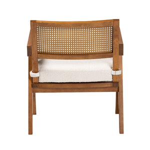 Modern European furniture - Japandi Cream Boucle Lounge Chair - www.oroa.com