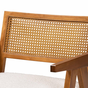 Modern European furniture - Japandi Cream Boucle Lounge Chair - www.oroa.com