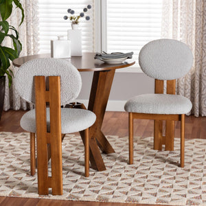 Boucle Japandi Dining Chairs 2 | Bali Loom Kacela | Oroa.com
