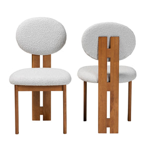 Boucle Japandi Dining Chairs 2 | Bali Loom Kacela | Oroa.com