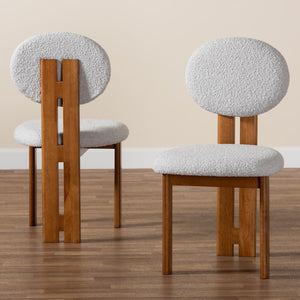 Boucle Japandi Dining Chairs 2 | Bali Loom Kacela | Oroa.com