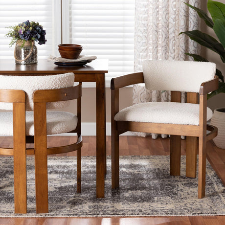 Cream Boucle Dining Chair | Bali Loom Carice | Oroa.com