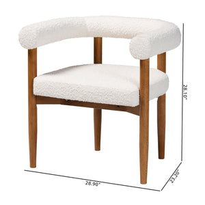Modern European furniture - Cream Boucle Dining Chair - www.oroa.com