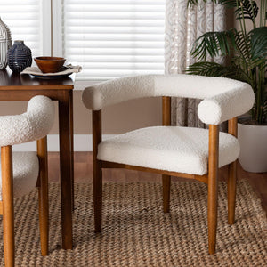 Modern European furniture - Cream Boucle Dining Chair - www.oroa.com