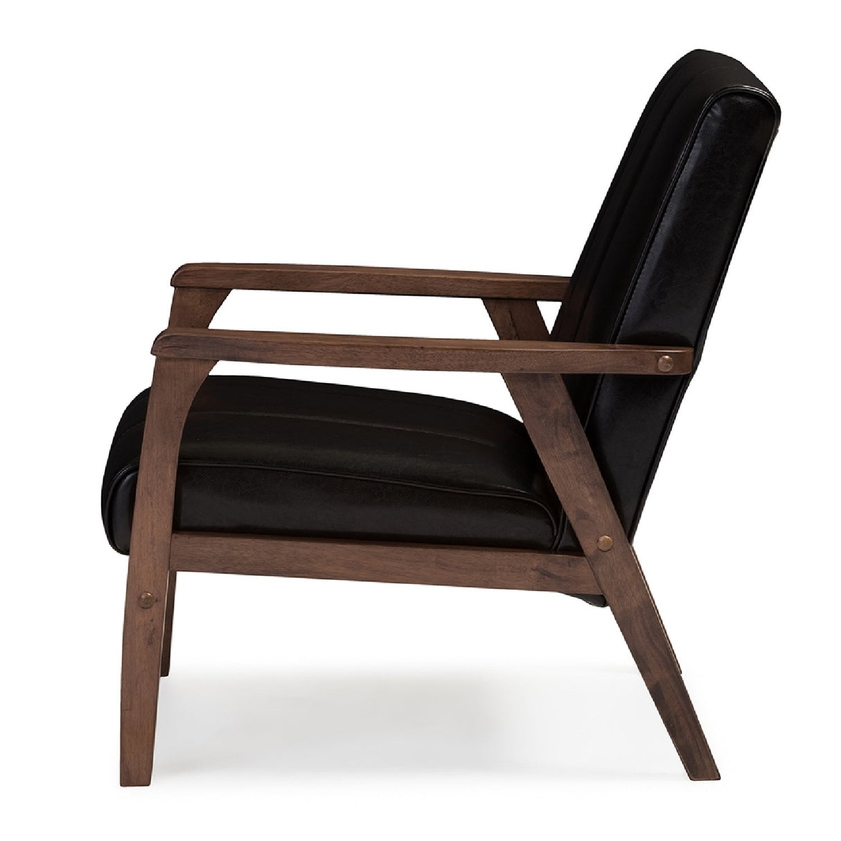 Panel Stitched Leather Inspired Lounge Chair | Bali Loom Nikko | Oroa.com