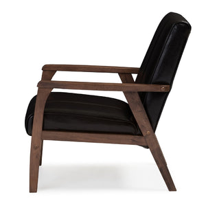 Panel Stitched Leather Inspired Lounge Chair | Bali Loom Nikko | Oroa.com