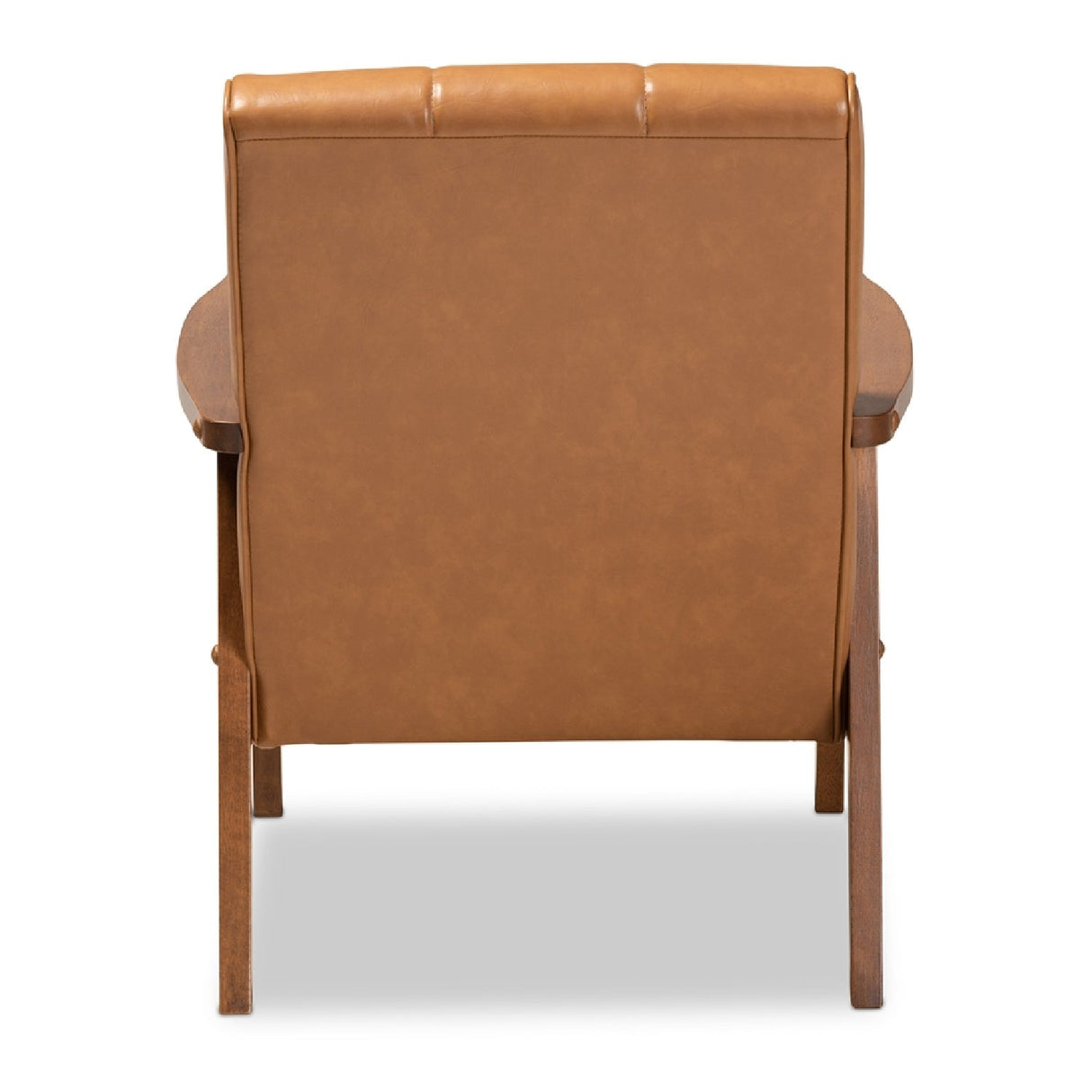 Tan Leather Effect Lounge Chair | Bali Loom Nikko | Oroa.com