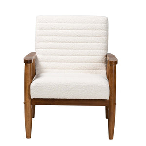 Modern European furniture - Channeled Cream Boucle Lounge Chair - www.oroa.com