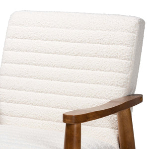 Modern European furniture - Channeled Cream Boucle Lounge Chair - www.oroa.com