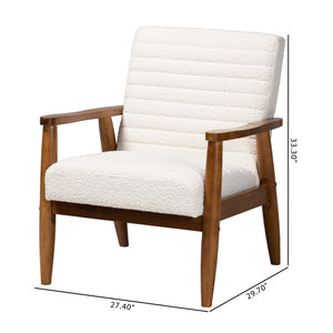 Modern European furniture - Channeled Cream Boucle Lounge Chair - www.oroa.com