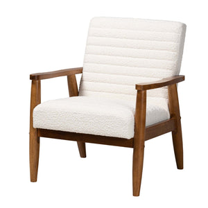 Modern European furniture - Channeled Cream Boucle Lounge Chair - www.oroa.com