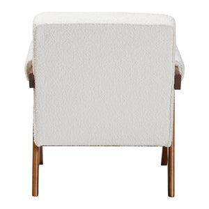 Modern European furniture - Cream Boucle Japandi Accent Armchair - www.oroa.com