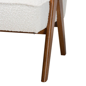 Modern European furniture - Cream Boucle Japandi Accent Armchair - www.oroa.com