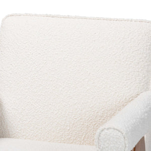 Modern European furniture - Cream Boucle Japandi Accent Armchair - www.oroa.com