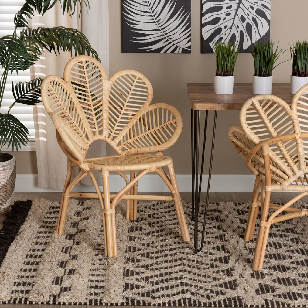 Modern European furniture - Flower Inspired Rattan Accent Chair - www.oroa.com