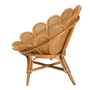 Modern European furniture - Scalloped Rattan Boho Accent Chair - www.oroa.com
