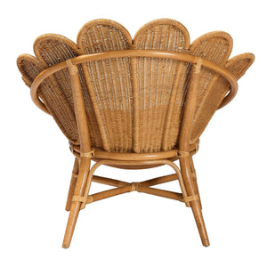 Modern European furniture - Scalloped Rattan Boho Accent Chair - www.oroa.com